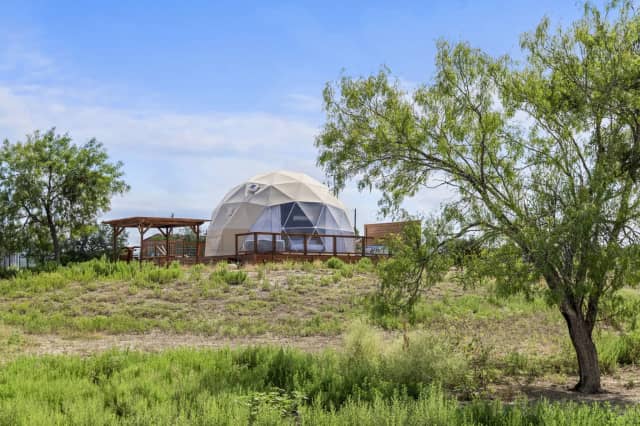 Dome and pergola from property grounds