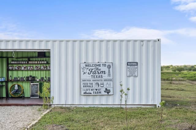 Farm store signage and products
