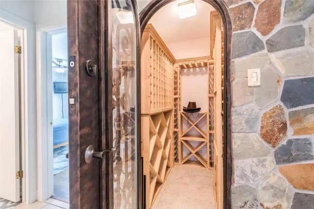 Wine room with custom cedar racks